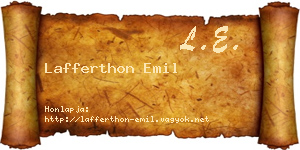 Lafferthon Emil névjegykártya